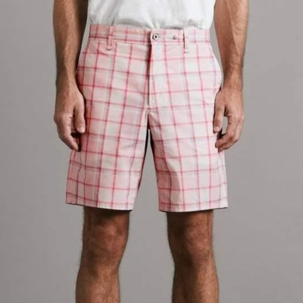 Rag & Bone Men's Perry Pink Multi Paperweight Chino Shorts Size 30